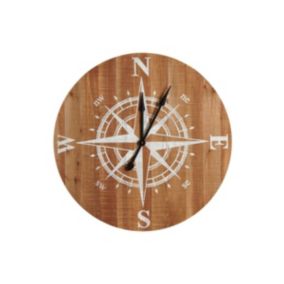 Horloge boussole en bois 92 x 6