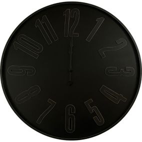 Horloge brocante style industriel noire Ø60 cm Dada Art