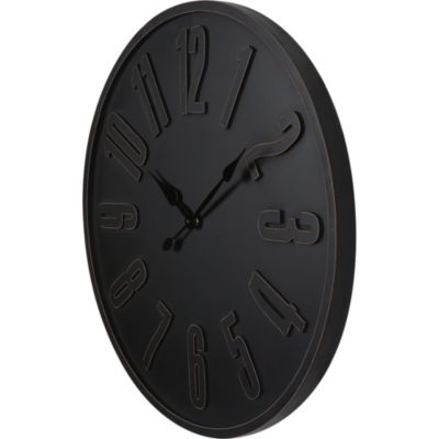 Horloge brocante style industriel noire Ø60 cm Dada Art