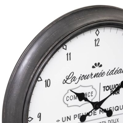 Horloge "Citation" - noir & blanc D60 cm - Blanc- Atmosphera