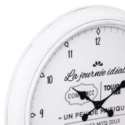 Horloge "Citation" - noir & blanc D60 cm - Blanc- Atmosphera