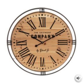 Horloge "Colonial" métal & bois D58 cm - Atmosphera