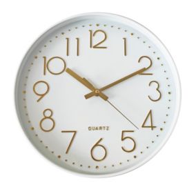 Horloge couleur blanc et or ⌀30,5 cm
