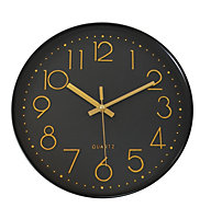 Horloge couleur noir et or ⌀30,5 cm