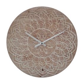 Horloge Décorative Marron Blanc de Style Boho