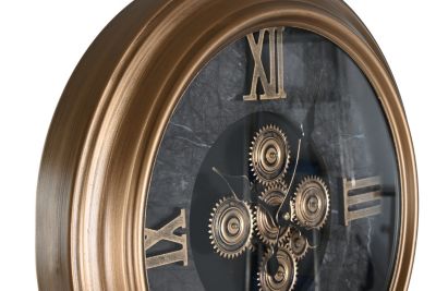 Horloge de sol en métal et cristal 45x40x178, porte-manteau doré