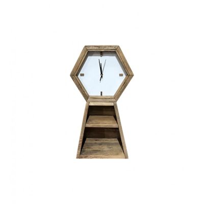 Horloge excentrique murale 2 niches H 60 cm bois - CHALET