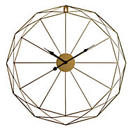 Horloge filaire 60 x 60 cm doré