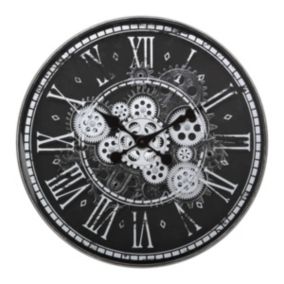 Horloge "Izia" - verre - noir et blanc - D51 cm - Atmosphera