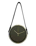 Horloge lanière noire et dorée Ø 305cm