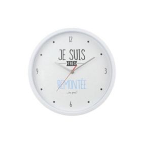 Horloge moderne 30 cm Je suis... Blanc