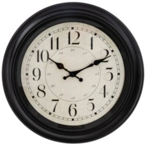 Horloge à moulures - verre - D40 cm - Noir- Atmosphera