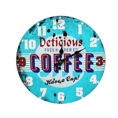 Horloge murale 30 cm élégante, idéale pour la cuisine - COFFEE