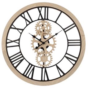 Horloge murale bois et métal ⌀ 60 cm