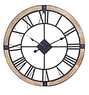 Horloge murale bois et métal ⌀ 70 cm