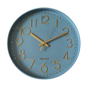Horloge murale color block bleu océan Ø30,5cm Emdedesign