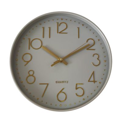 Horloge murale color block gris et or ⌀30,5cm Emdedesign