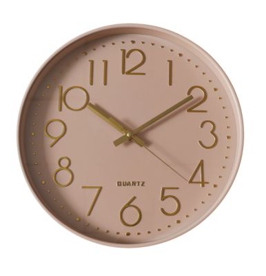 Horloge murale color block rose blush Ø30,5cm Emdedesign