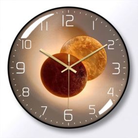 Horloge murale de salon silencieuse de 12 pouces (Venus Black) ,Horloge murale design de cuisine moderne ,Horloge murale suspendue