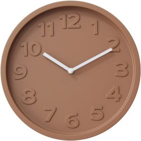 Horloge murale design orange terracotta ⌀30 x ep.4,5cm