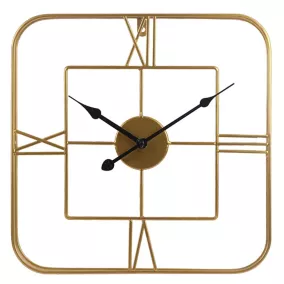 Horloge murale dorée carrée 38 x 38 cm