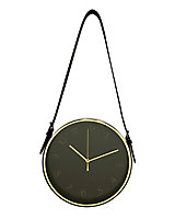 Horloge murale lanière noire et dorée Ø 305cm