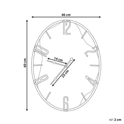 Horloge murale MEYNES 46 cm Métal Noir