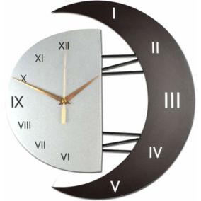 Horloge Murale Moderne Design Silencieuse Horloge Cuisine Cadre en Forme de Lune Créative Horloge de Décoration pour la Maison
