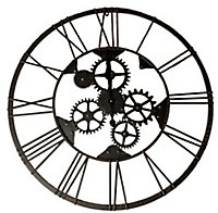 Horloge murale noire ⌀ 80 cm