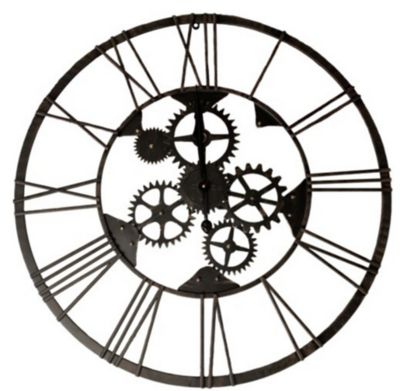Horloge murale noire ⌀ 80 cm