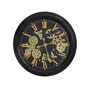 Horloge murale noire et dorée Ø 52 cm