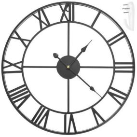Horloge murale rétro chiffre romain - noir  47,5 cm