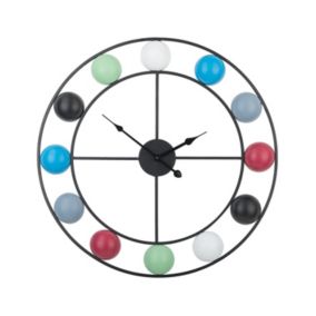 Horloge murale rétro en métal multicolore REIDEN