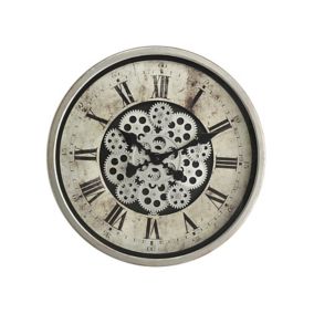 Horloge murale ronde métal usé grise Ø.46 cm