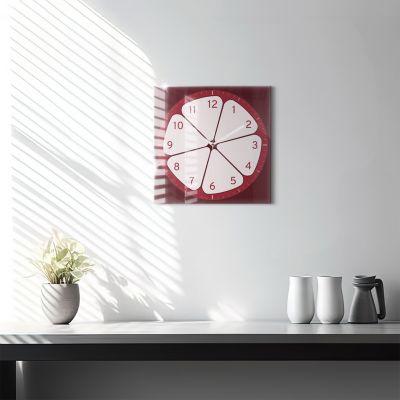 Horloge murale Wallfluent 30x30 cm Aiguilles blanches Fruit coupé 1 pcs