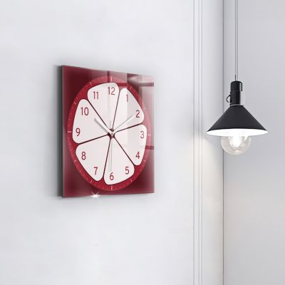 Horloge murale Wallfluent 30x30 cm Aiguilles blanches Fruit coupé 1 pcs