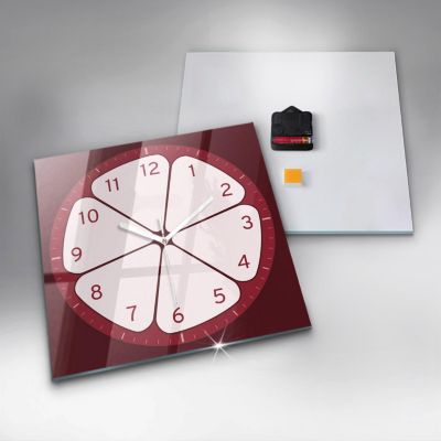 Horloge murale Wallfluent 30x30 cm Aiguilles blanches Fruit coupé 1 pcs