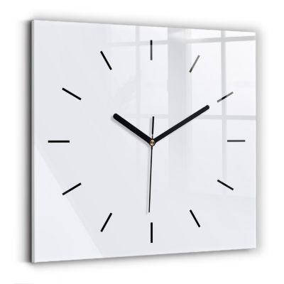 Horloge murale Wallfluent 30x30 cm Aiguilles noires Blanc 1 pcs