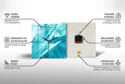 Horloge murale Wallfluent 30x30 cm Aiguilles noires Blanc 1 pcs