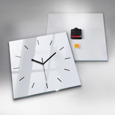 Horloge murale Wallfluent 30x30 cm Aiguilles noires Blanc 1 pcs