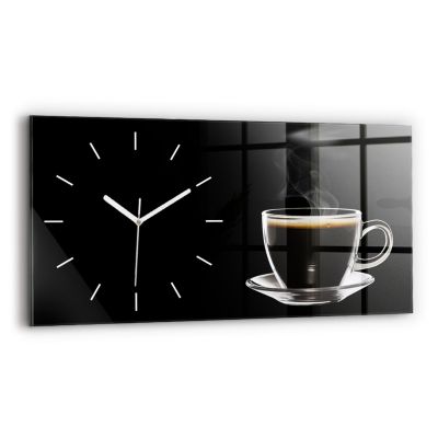 Horloge murale Wallfluent 60x30 cm Aiguilles blanches Café noir 1 pcs