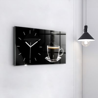 Horloge murale Wallfluent 60x30 cm Aiguilles blanches Café noir 1 pcs