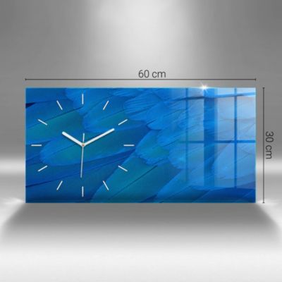 Horloge murale Wallfluent 60x30 cm Aiguilles blanches Café noir 1 pcs