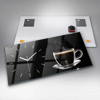 Horloge murale Wallfluent 60x30 cm Aiguilles blanches Café noir 1 pcs