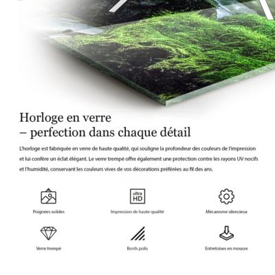 Horloge murale Wallfluent 60x30 cm Aiguilles blanches Café noir 1 pcs