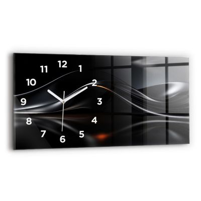 Horloge murale Wallfluent 60x30 cm Avec chiffres Aiguilles blanches Abstraction 1 pcs