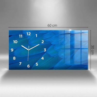 Horloge murale Wallfluent 60x30 cm Avec chiffres Aiguilles blanches Tasse de café 1 pcs