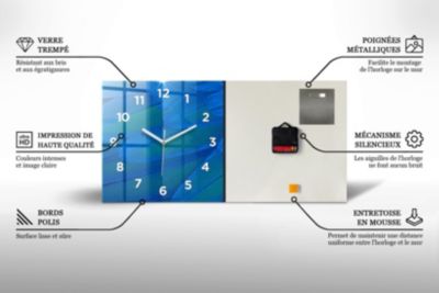 Horloge murale Wallfluent 60x30 cm Avec chiffres Aiguilles blanches Tasse de café 1 pcs