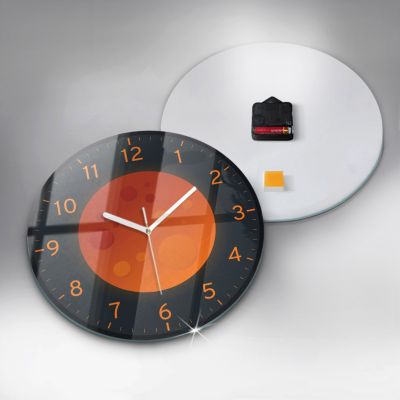 Horloge murale Wallfluent fi30 cm Aiguilles blanches Lune pleine 1 pcs