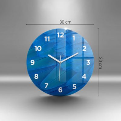 Horloge murale Wallfluent fi30 cm Avec chiffres Aiguilles blanches Jaune foncé 1 pcs